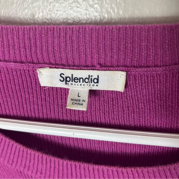 Splendid Cashmere Blend Smitten Heart Knit Bubble knit Pink Pullover L - Picture 10 of 11